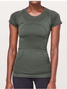 lululemon athletica Olive Green Short Sleeve Seamless Tee